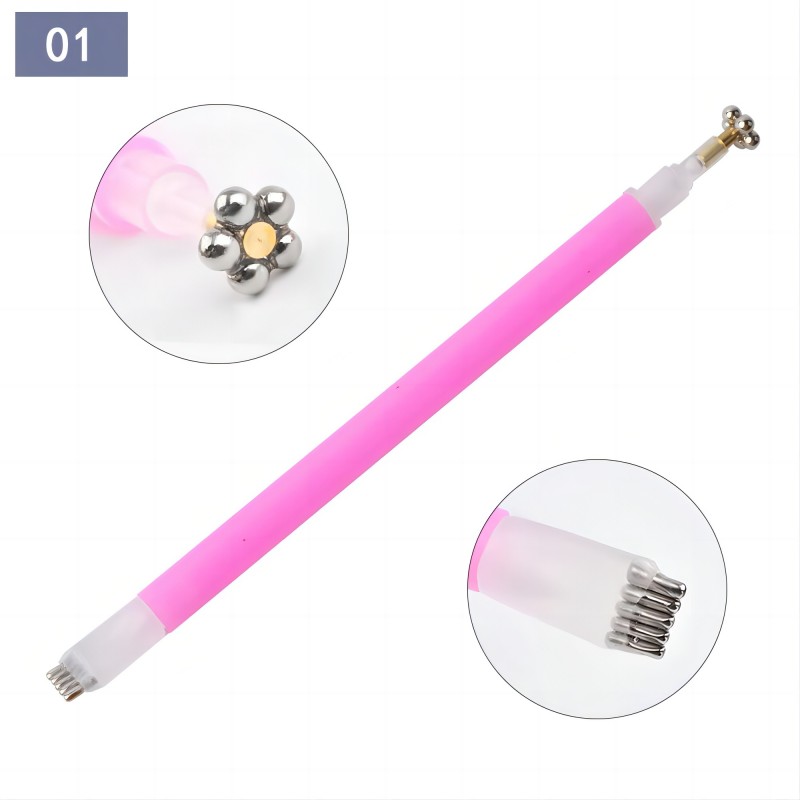 Pink magnetic nail tool