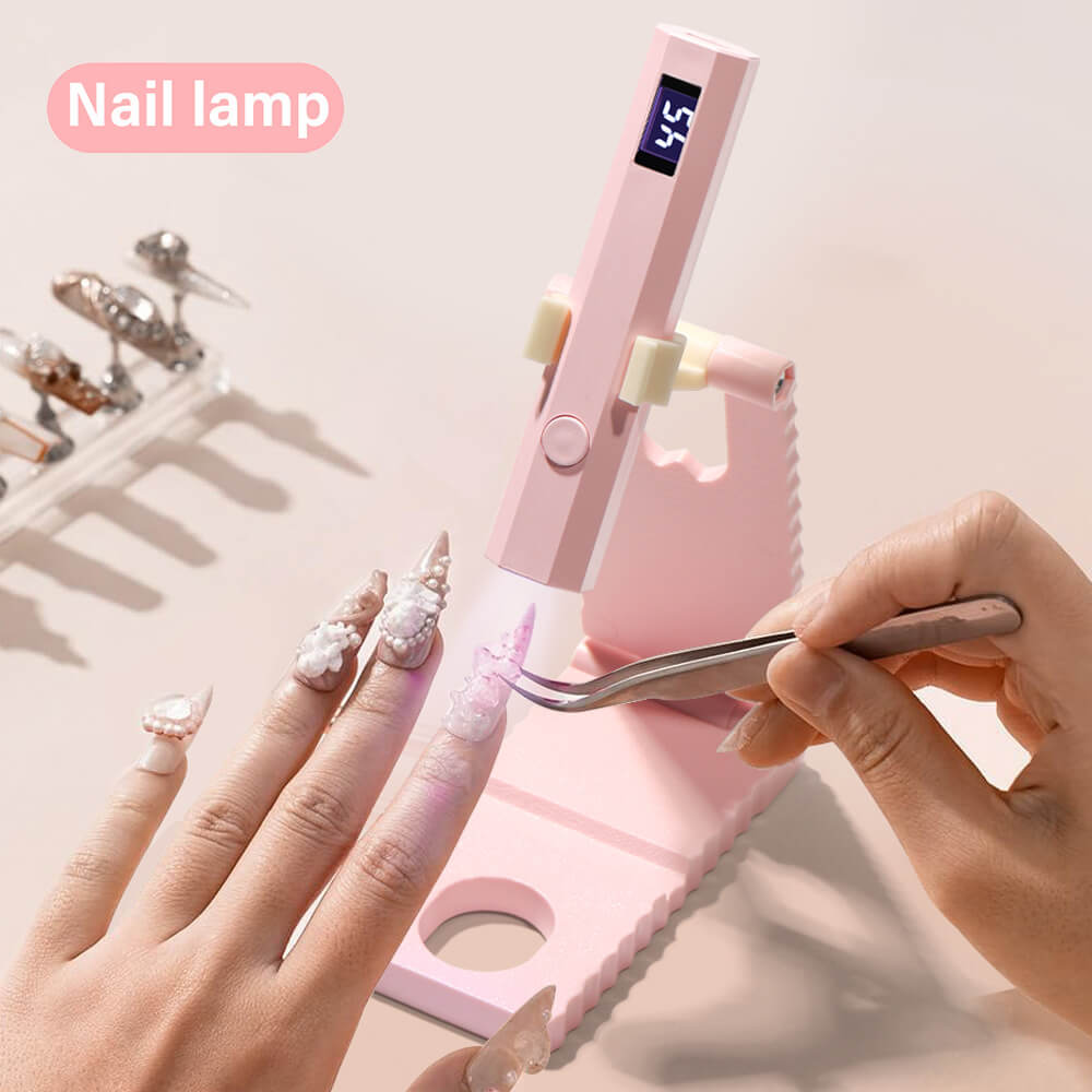2-in-1 Foldable Handheld Nail Lamp with Phone Stand