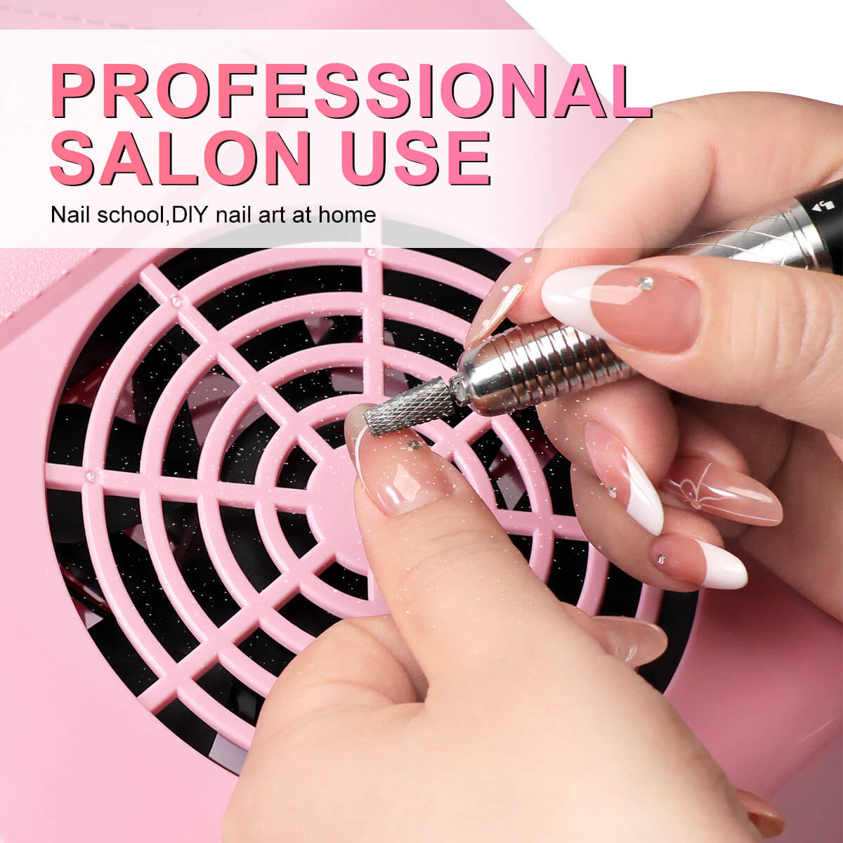 Pink/White Professional Nail Dust Collector