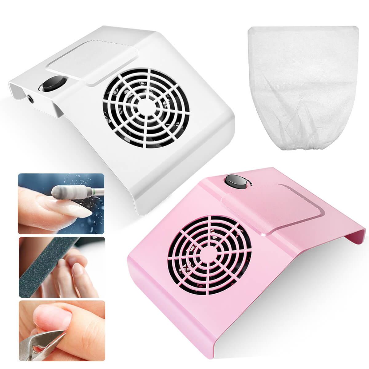Pink/White Professional Nail Dust Collector