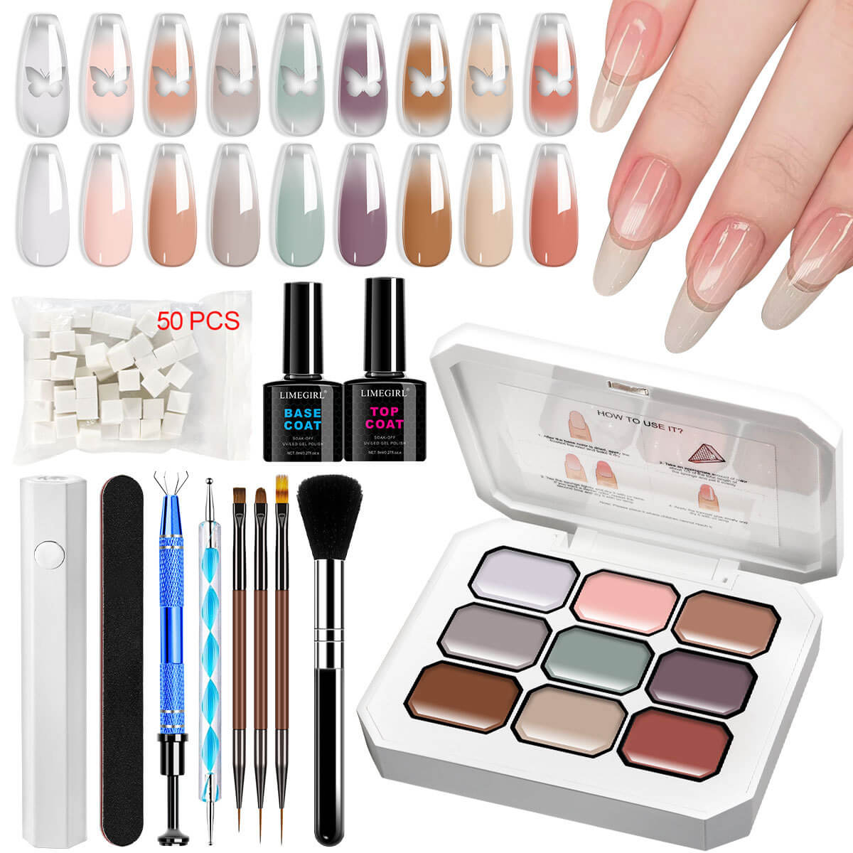 24 Colors Wash-Free Solid Nail Painting Gel Palette