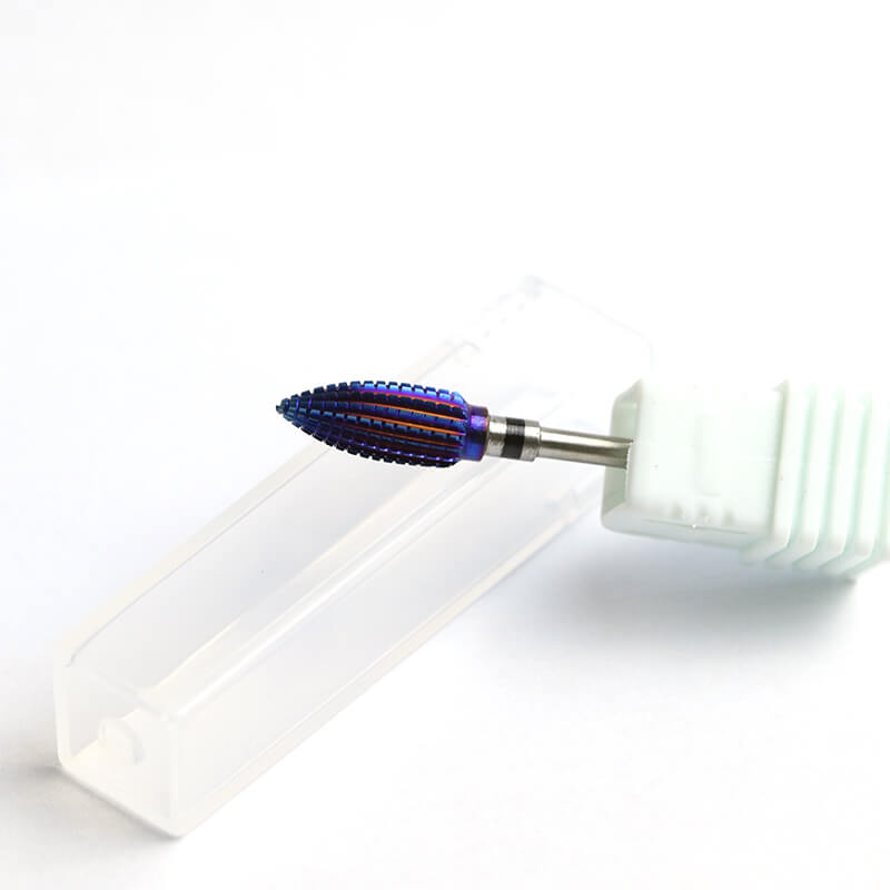 Flame-Shaped Professional Rainbow Tungsten Nail Drill Bit