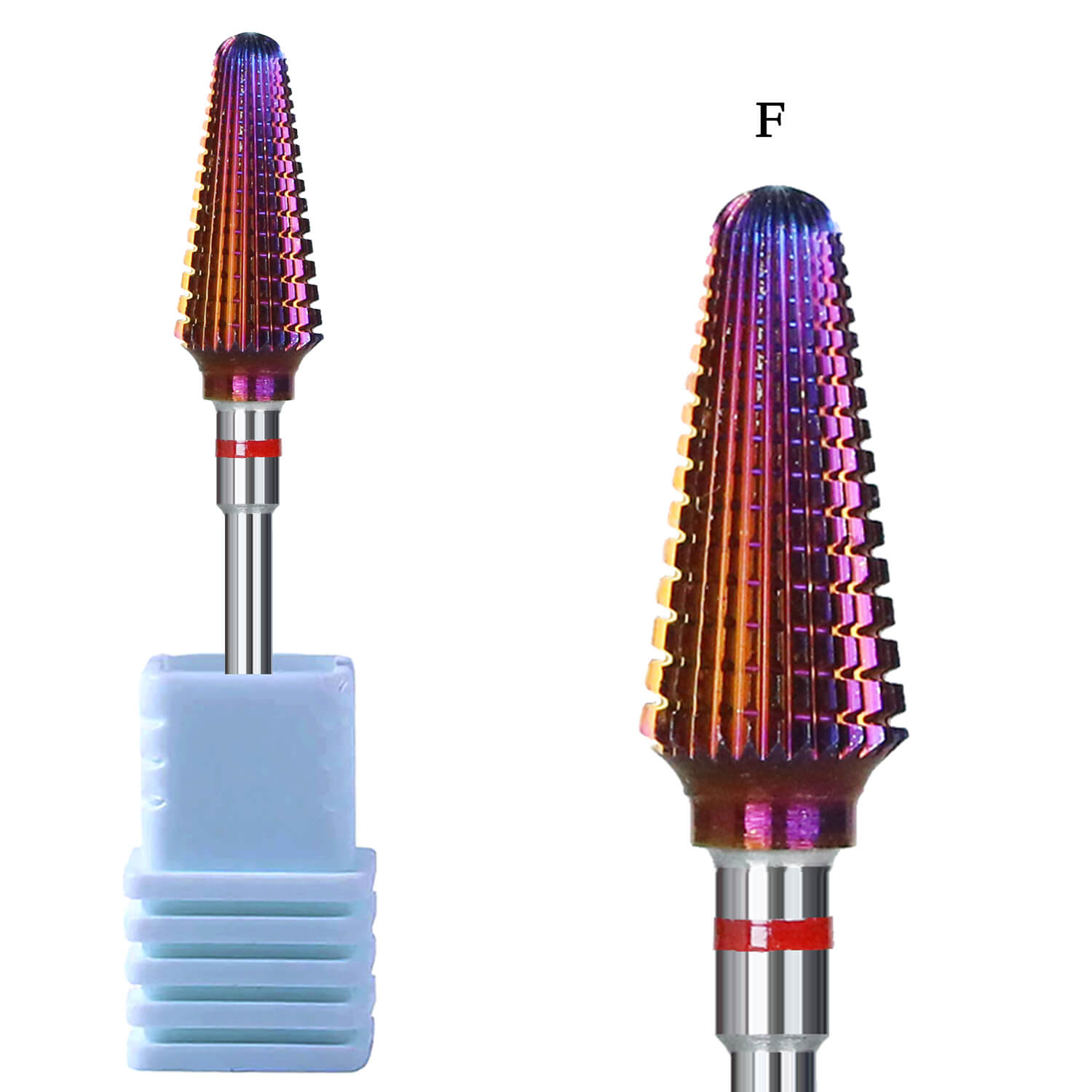 Color-Coded Rainbow Tapered Barrel Nail Drill Bit