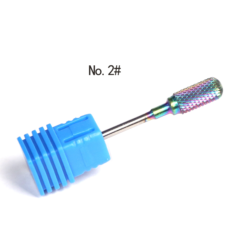 Hot Sale Rainbow Color Tungsten Carbide Nail Drill Bits (10pcs Set)